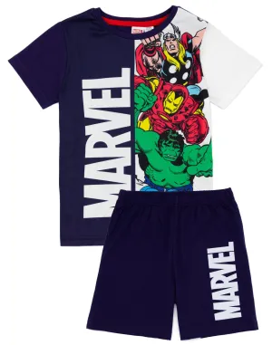 Marvel Superhero Boys T-Shirt And Shorts Pyjamas