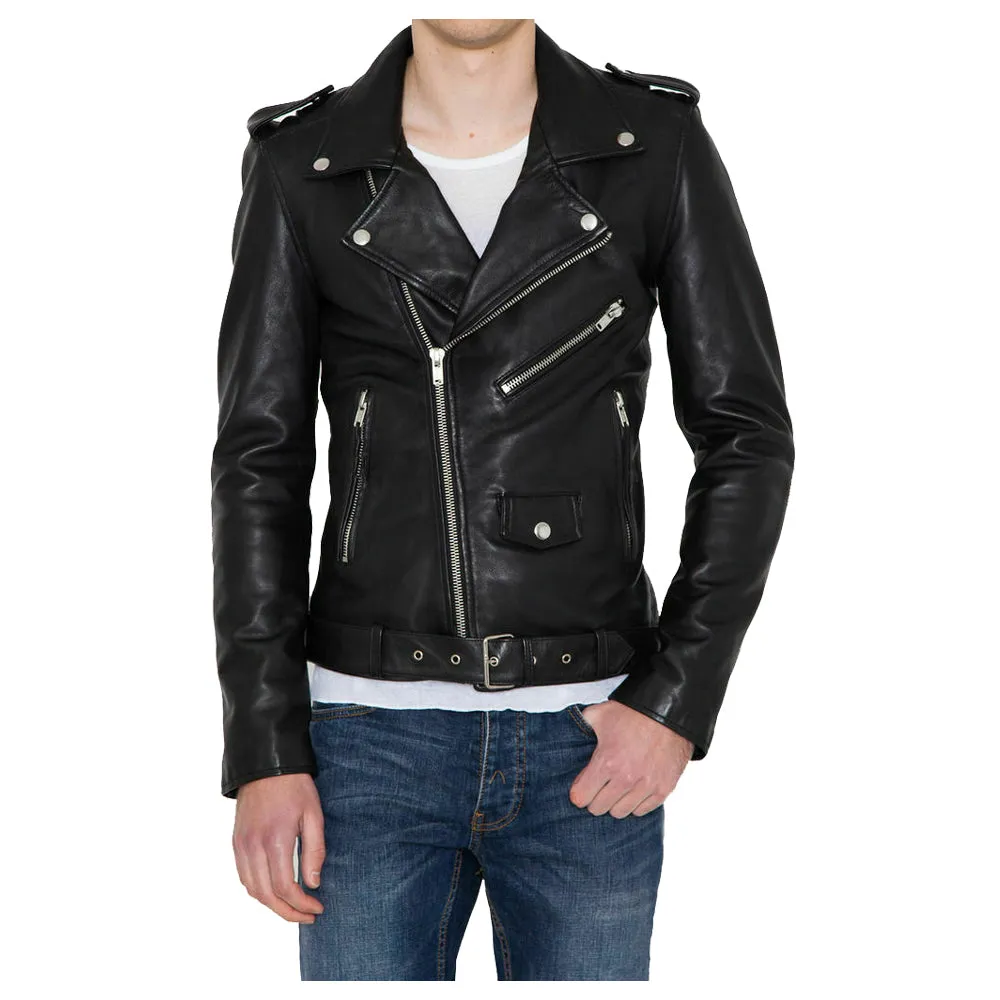 Mens Biker Fashion Leather Jacket