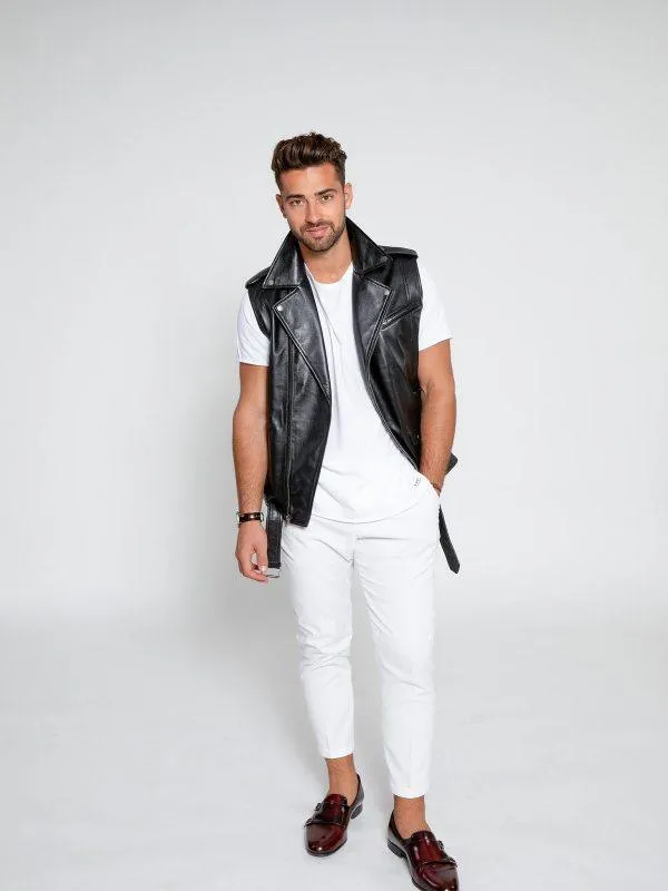 Men's Biker Leather Vest