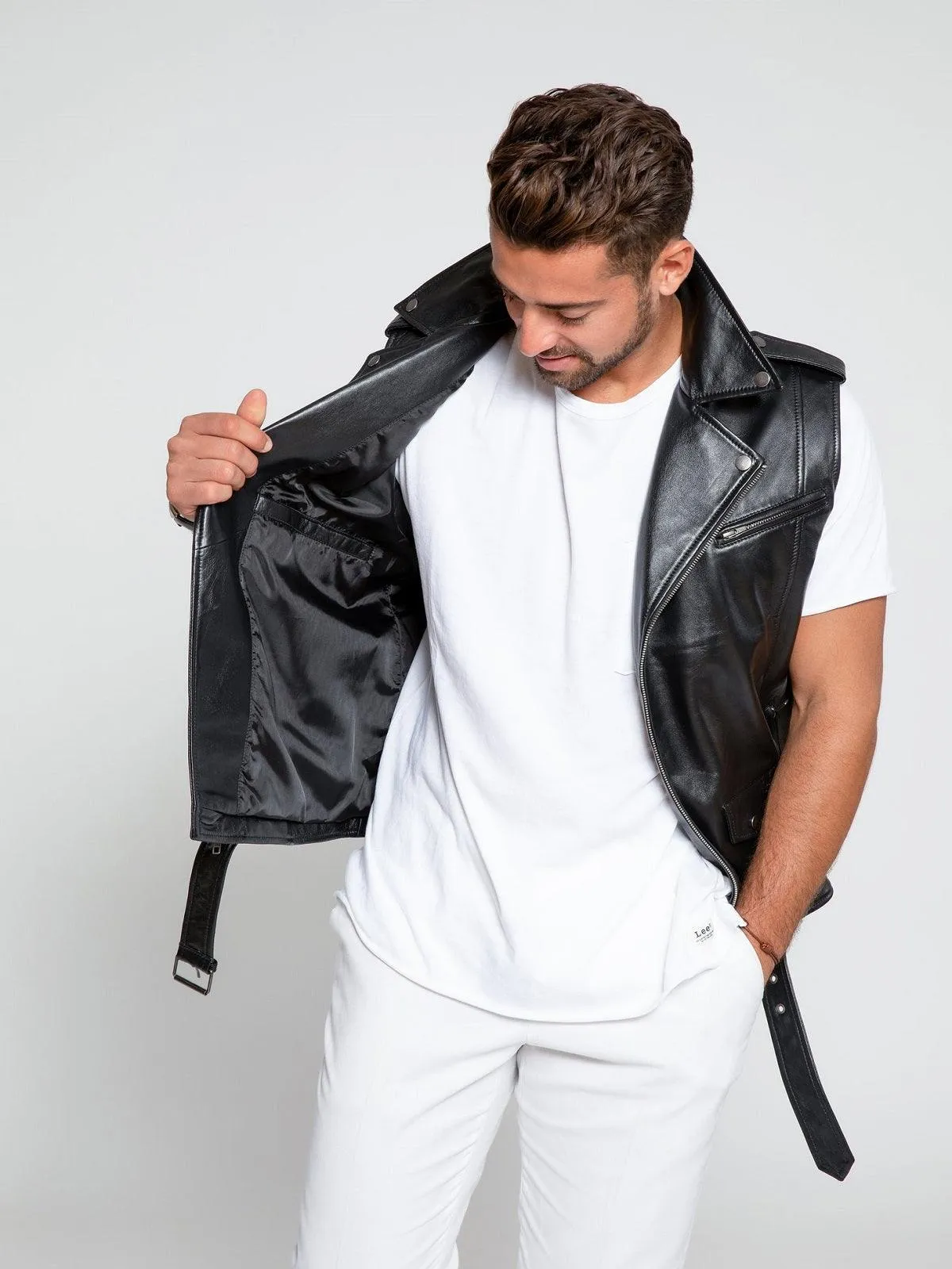 Men's Biker Leather Vest