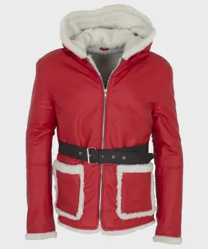 Mens Santa Claus Leather Coat