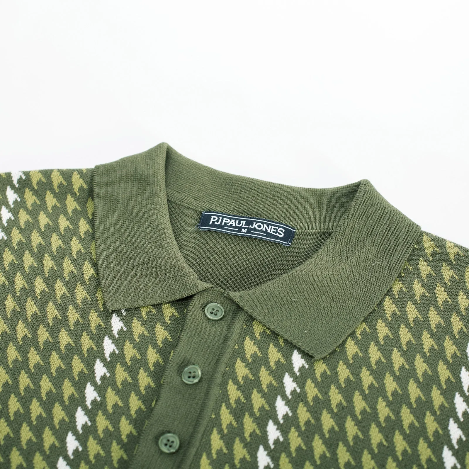 Men's Vintage Polo Shirts Lightweight Retro 70s Knit Houndstooth Golf Pullover Shirts