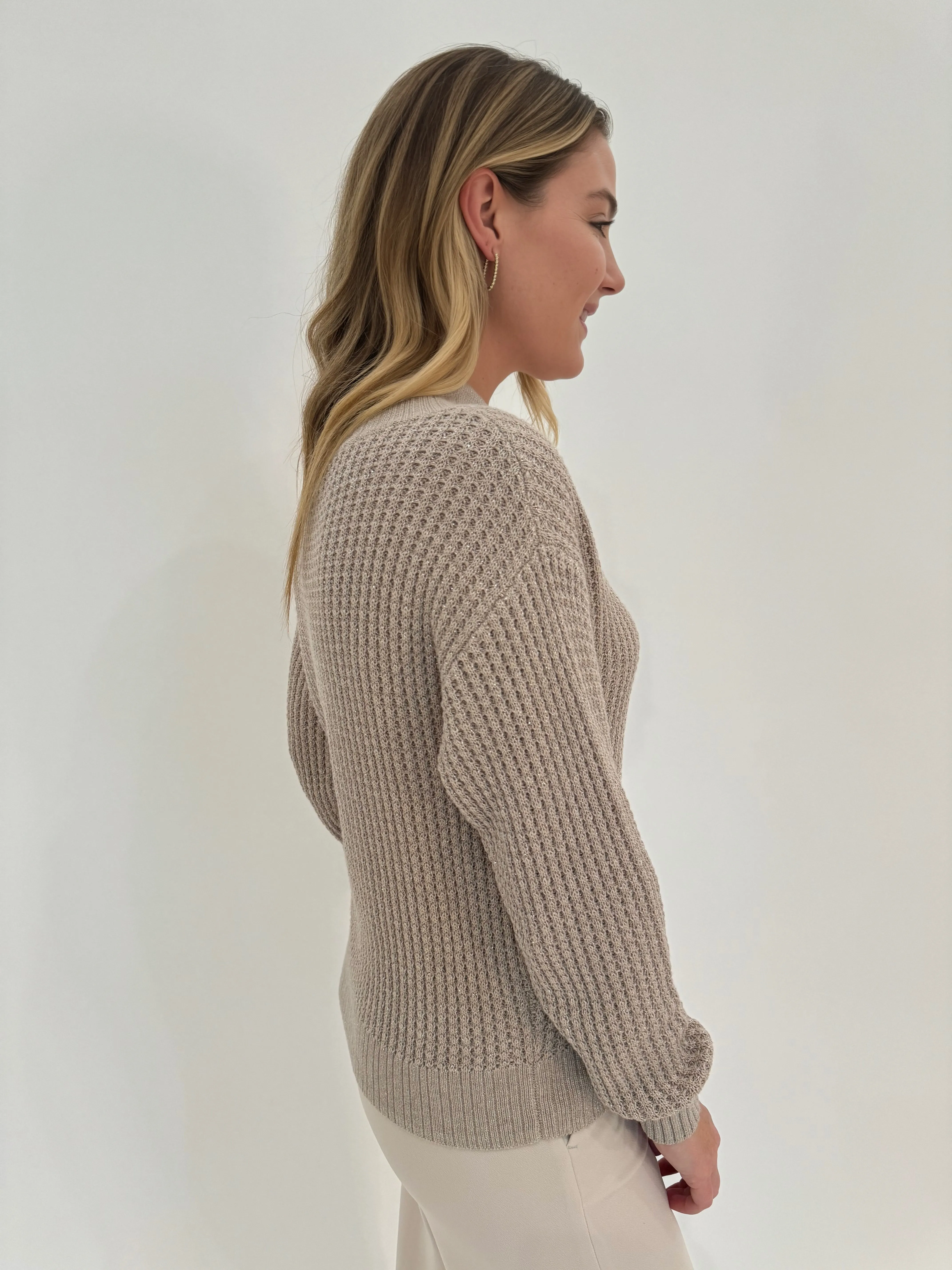 Molly Lurex Thermal Sweater - Biscotti