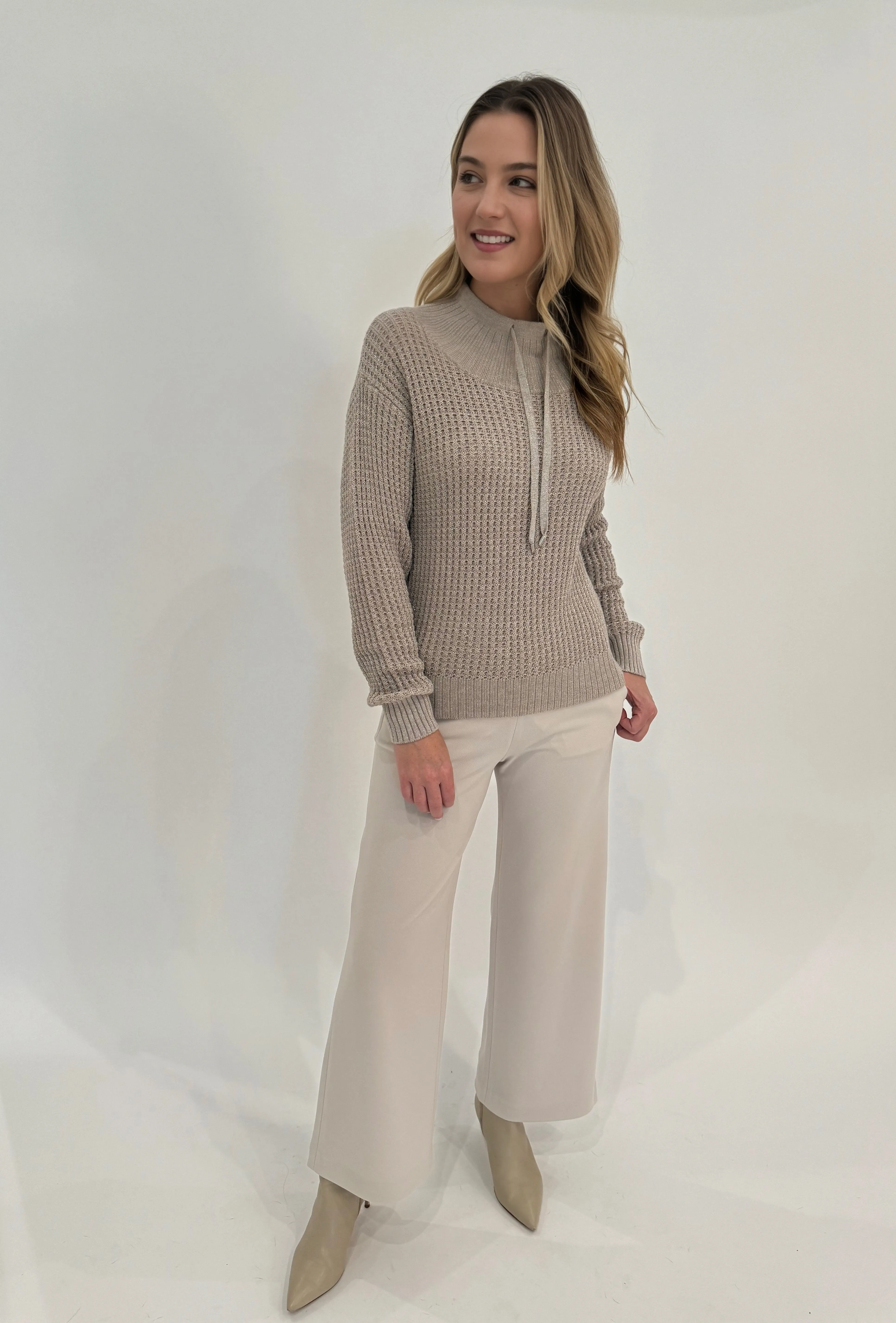 Molly Lurex Thermal Sweater - Biscotti