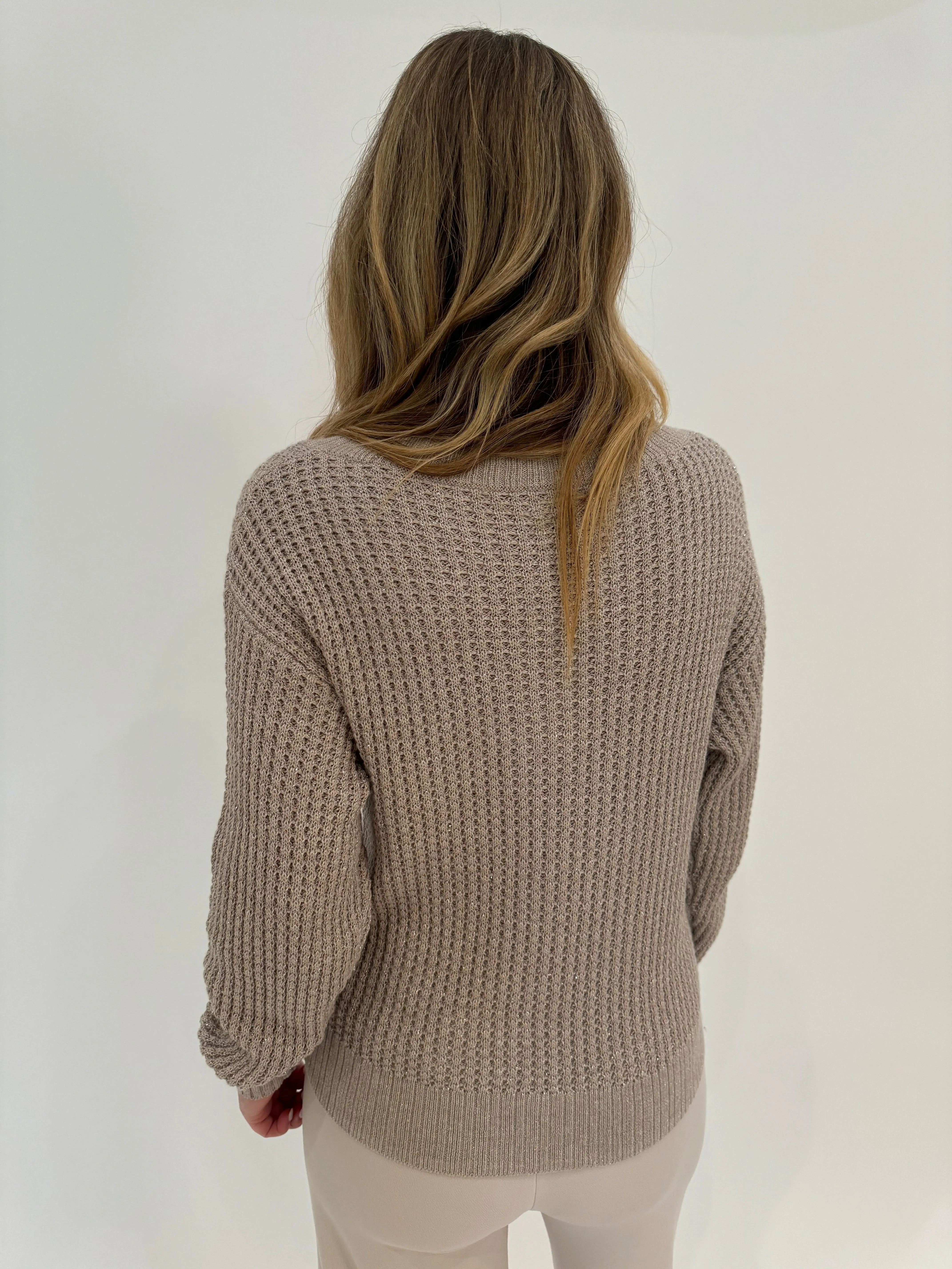 Molly Lurex Thermal Sweater - Biscotti