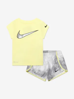 Nike Girls T-Shirt And Sprinter Shorts Set in White