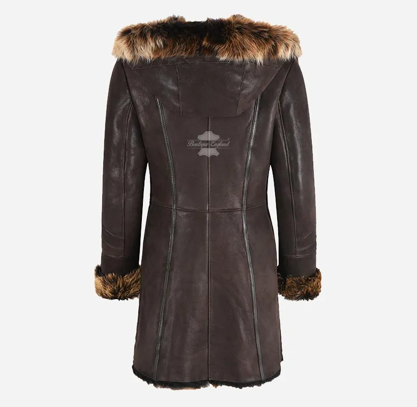 Novi Women's Montana Toscana Coat 3/4 Length Toscana Coat Brown