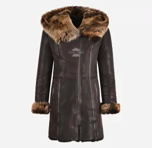 Novi Women's Montana Toscana Coat 3/4 Length Toscana Coat Brown