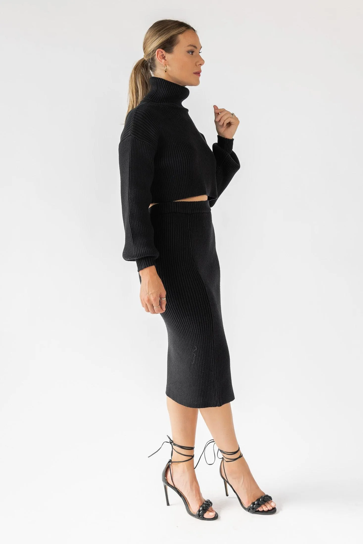 Oren Black Knit Pencil Skirt - Final Sale