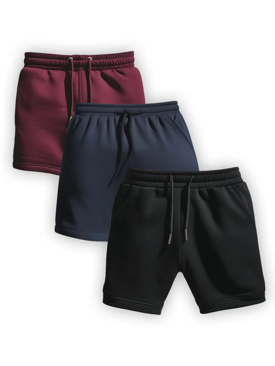 Pack of 3 cotton plus size shorts