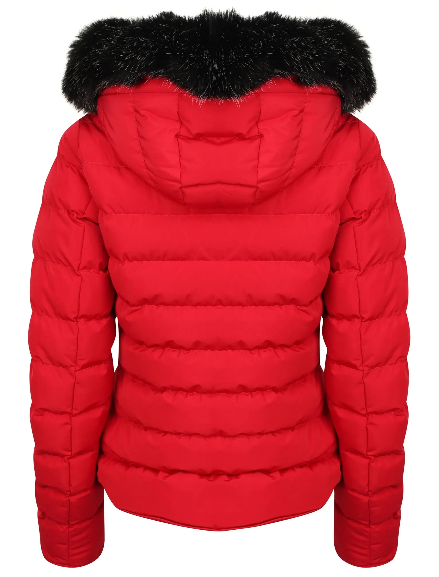 Pepper Quilted Hooded Jacket With Detachable Fur Trim In Crimson - Tokyo Laundry