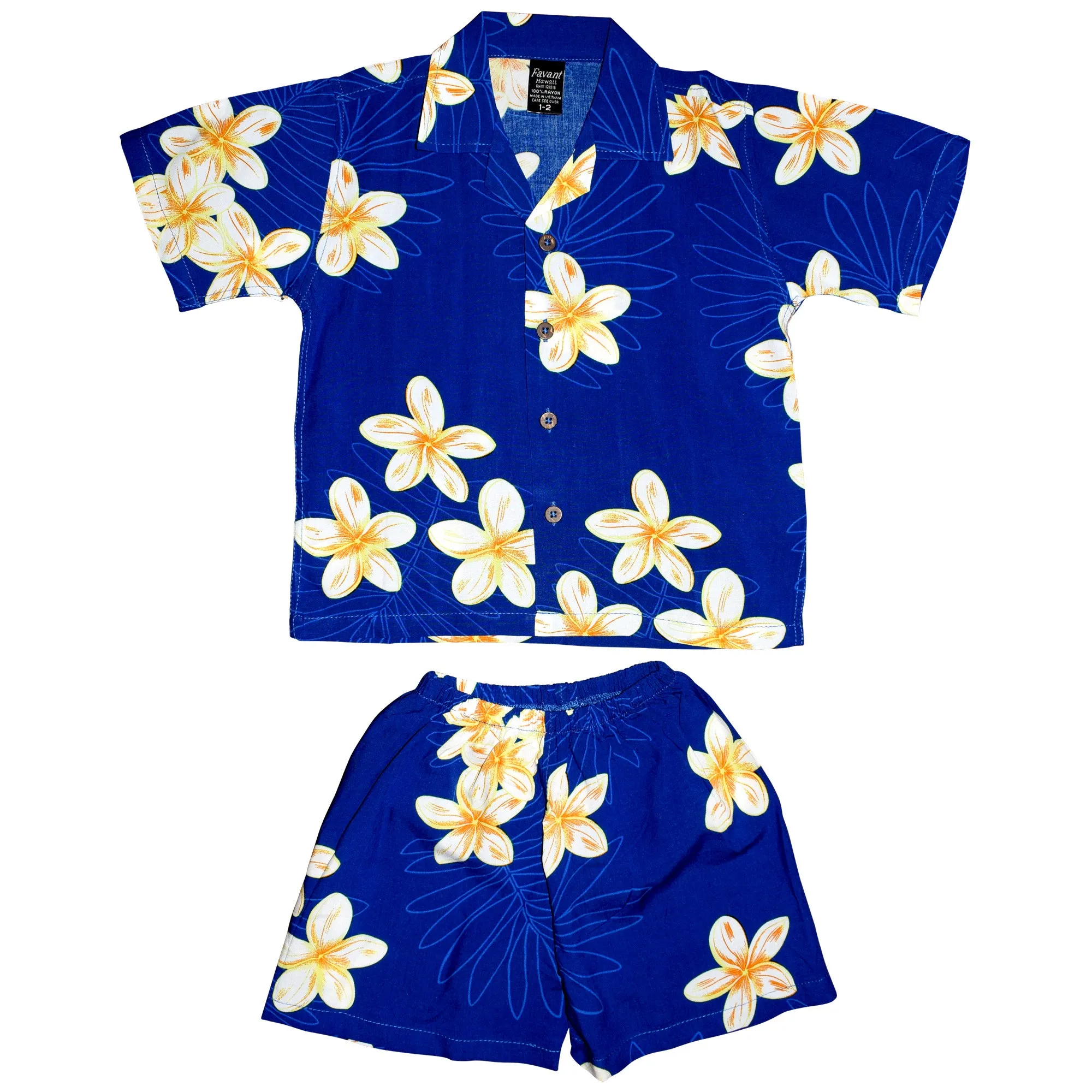 Plumeria Boy's Cabana Set (Rayon)