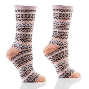 "Peach/Pink Softies" Crew Thermal Socks by YO Sox - Medium