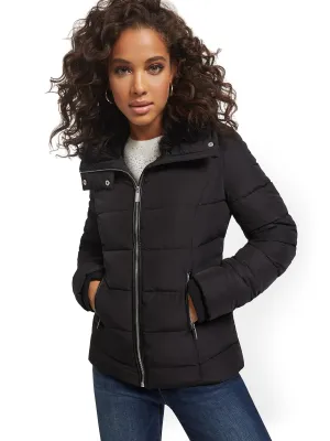 REPREVE® Faux-Fur Hooded Puffer Jacket