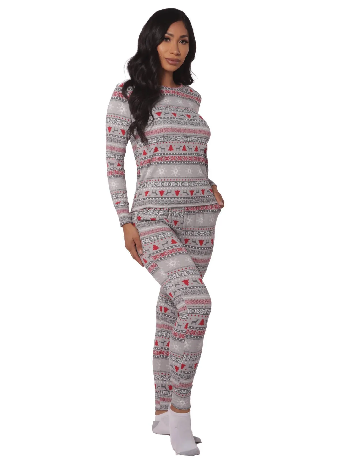 S&G Apparel Women’s Holiday Long Sleeve Top & Sweatpants Pajamas Set