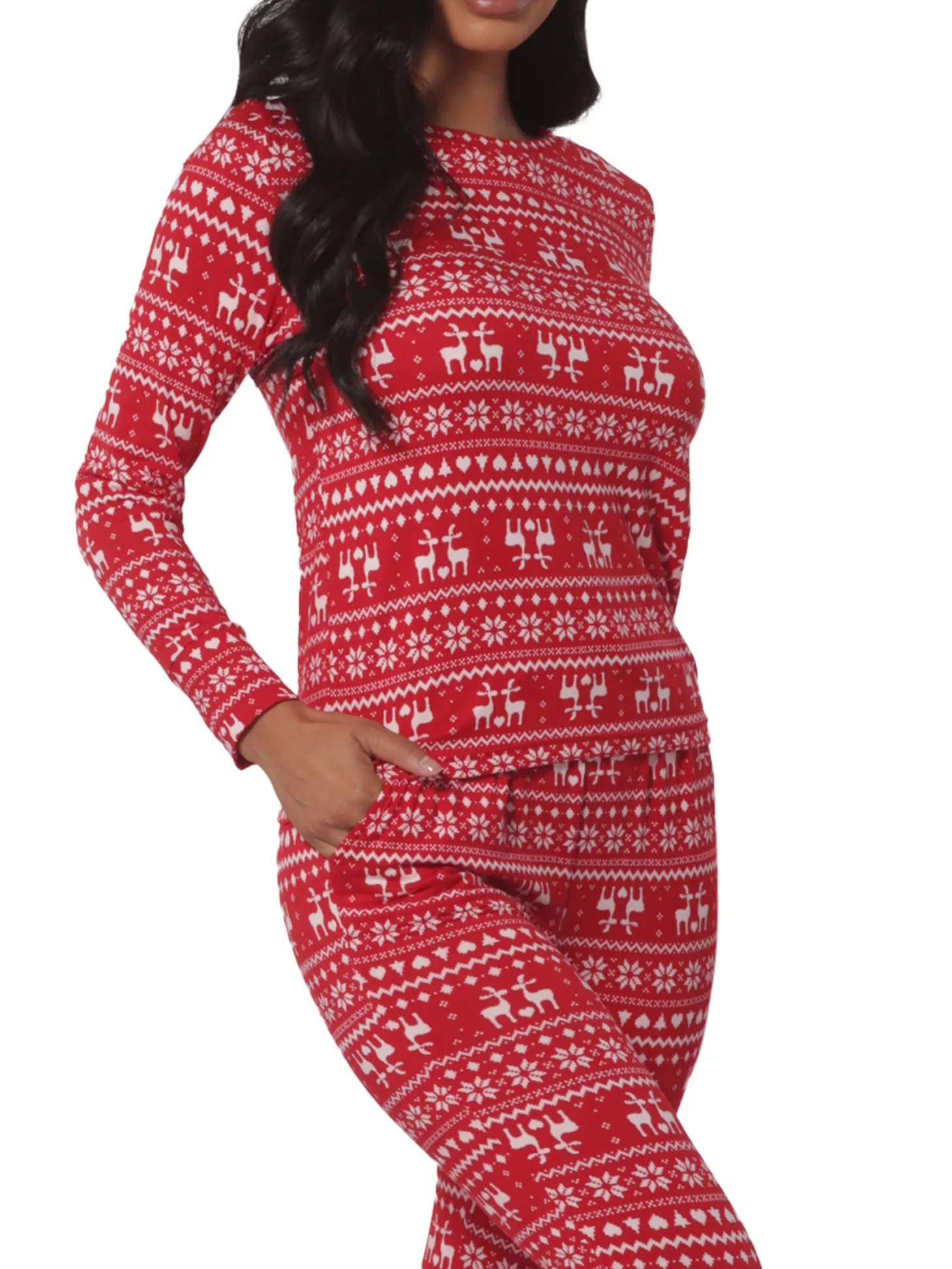 S&G Apparel Women’s Holiday Long Sleeve Top & Sweatpants Pajamas Set