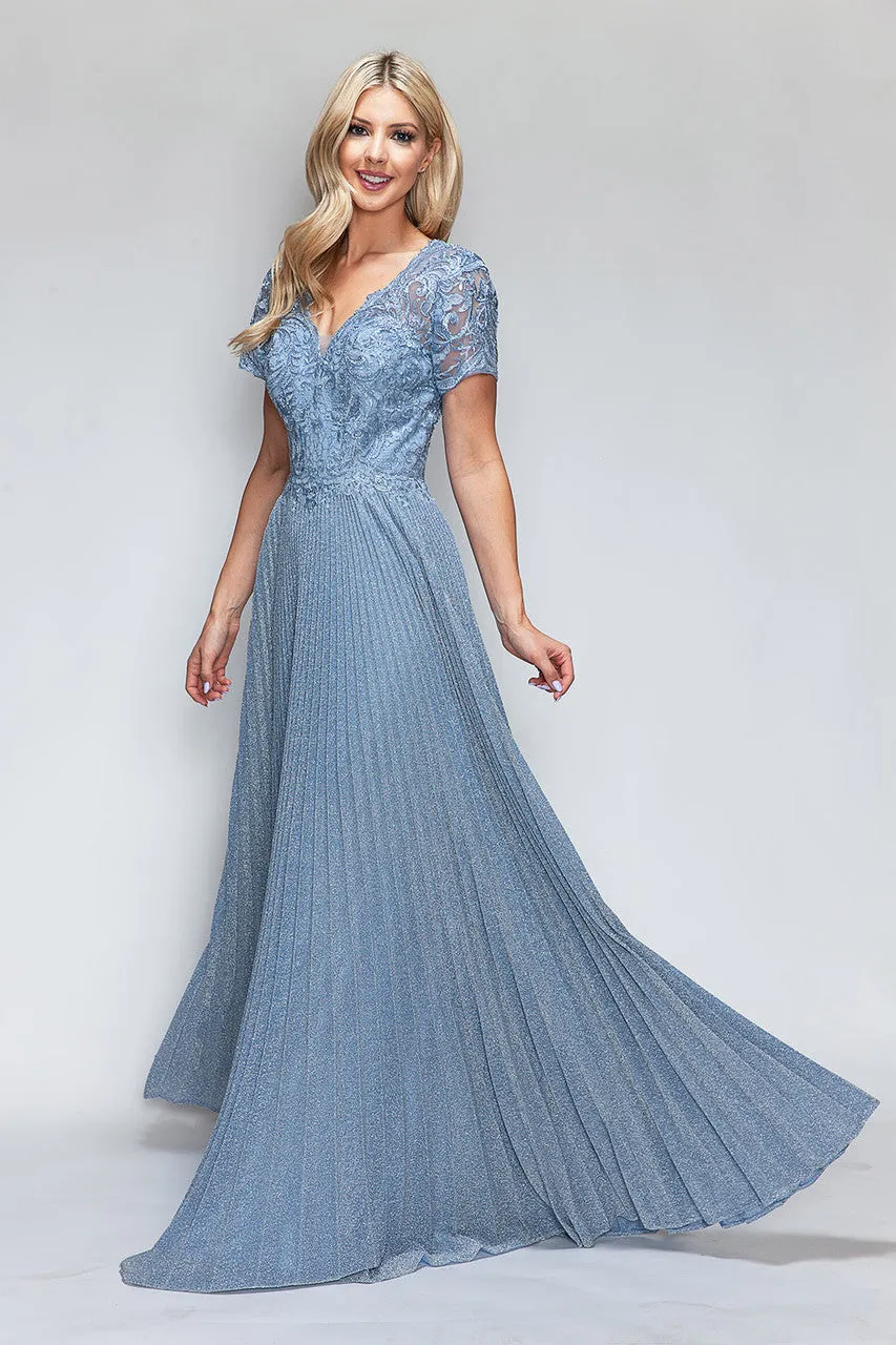 Scalloped Modest Formal Evening Dress