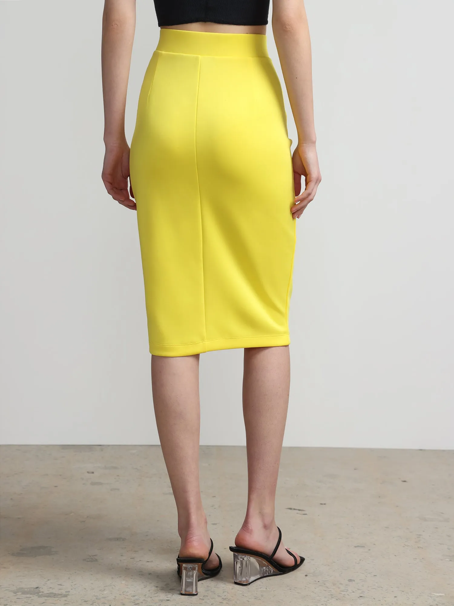 Side-Button Pencil Skirt