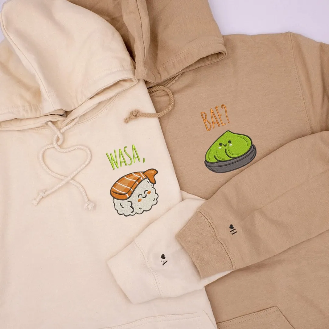 Sushi & Wasabi Matching Couple Hoodies - Personalized Matching Sweatshirts For Couples