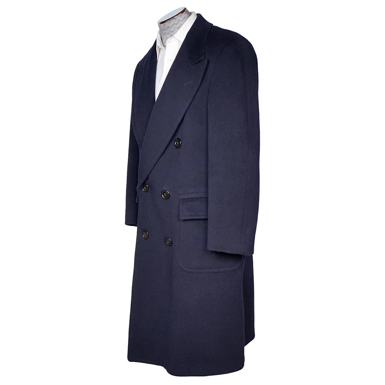 Vintage Mens Overcoat Early 1950s Navy Blue Coat Jack Golds Clothes Montreal M L