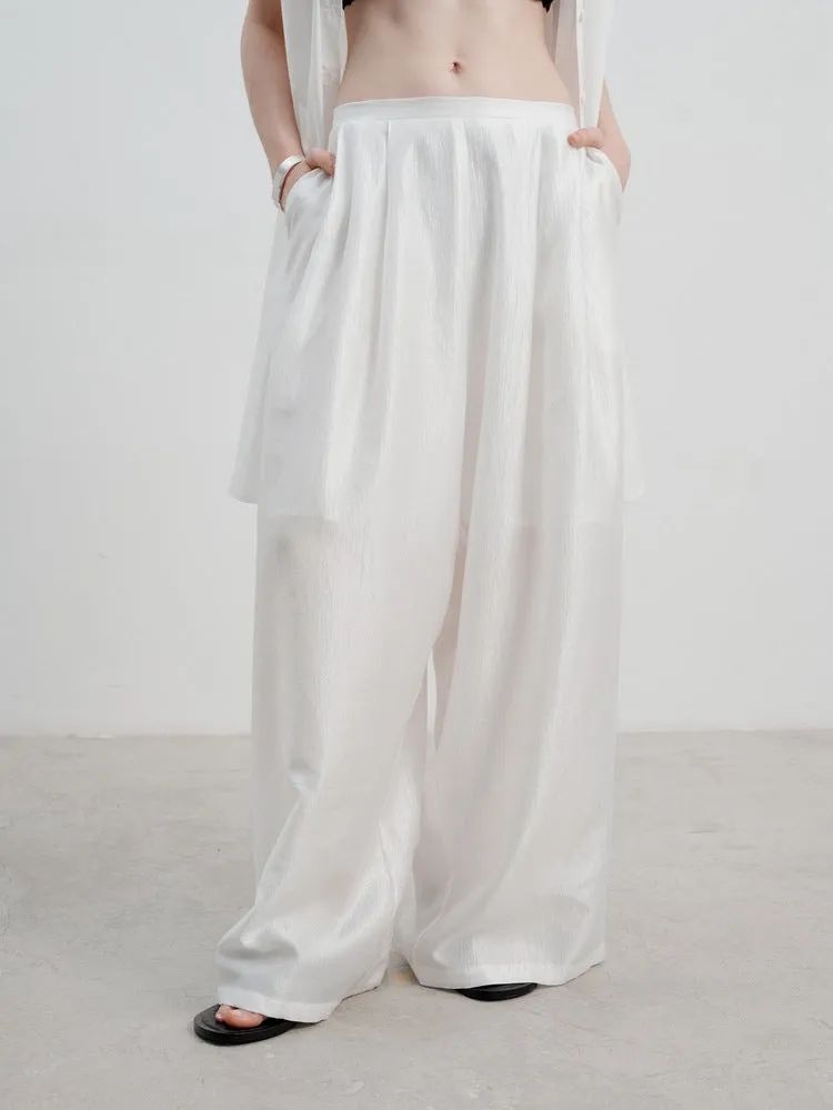 Wide-Leg Straight-Leg Casual Pants