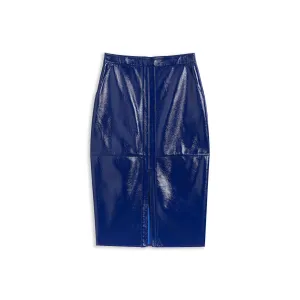 Women Wms-Vinell-Panelled Vinyl Pencil Skirt - Blue