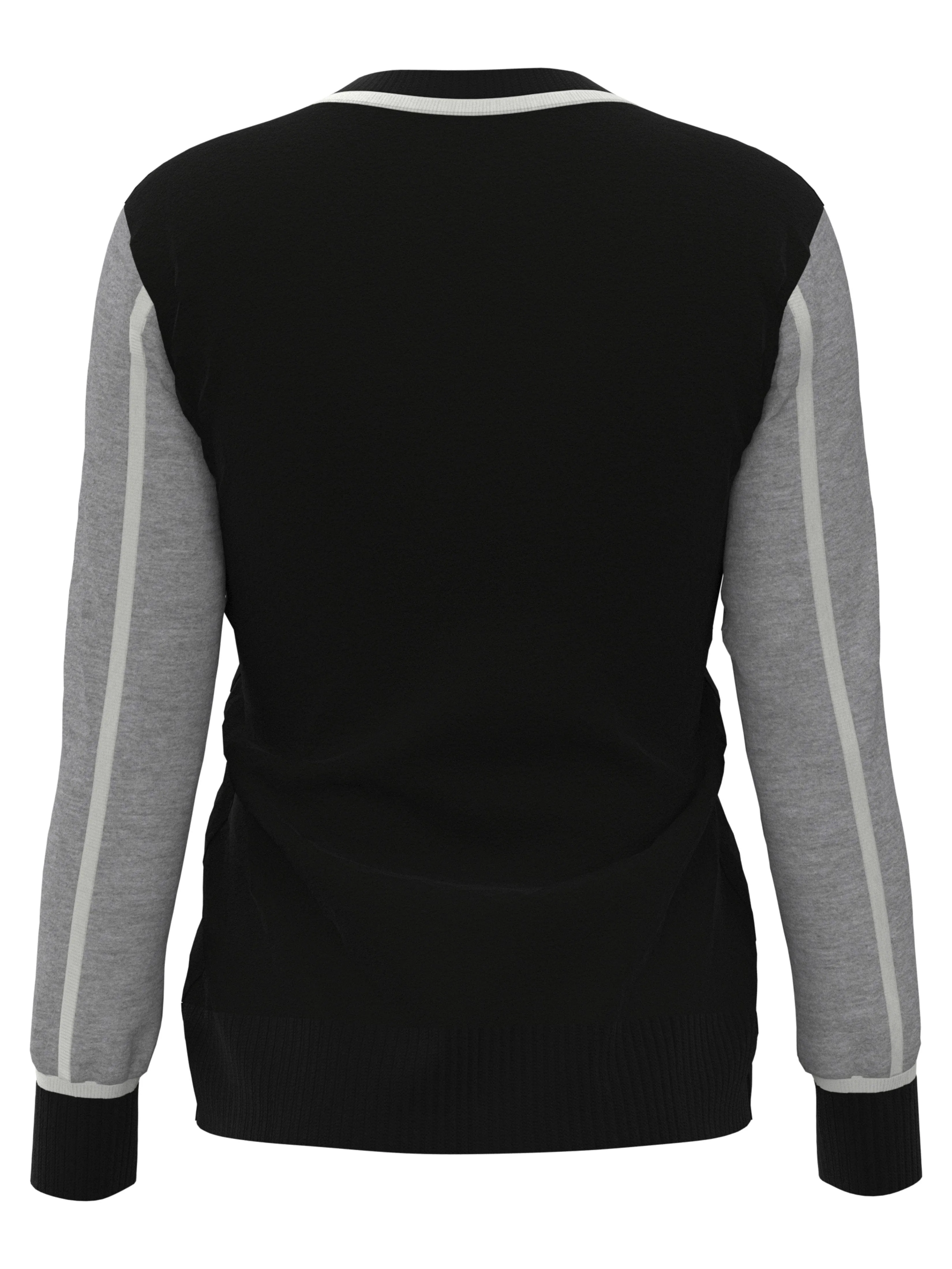 Womens Color Block Crew Neck Sweater