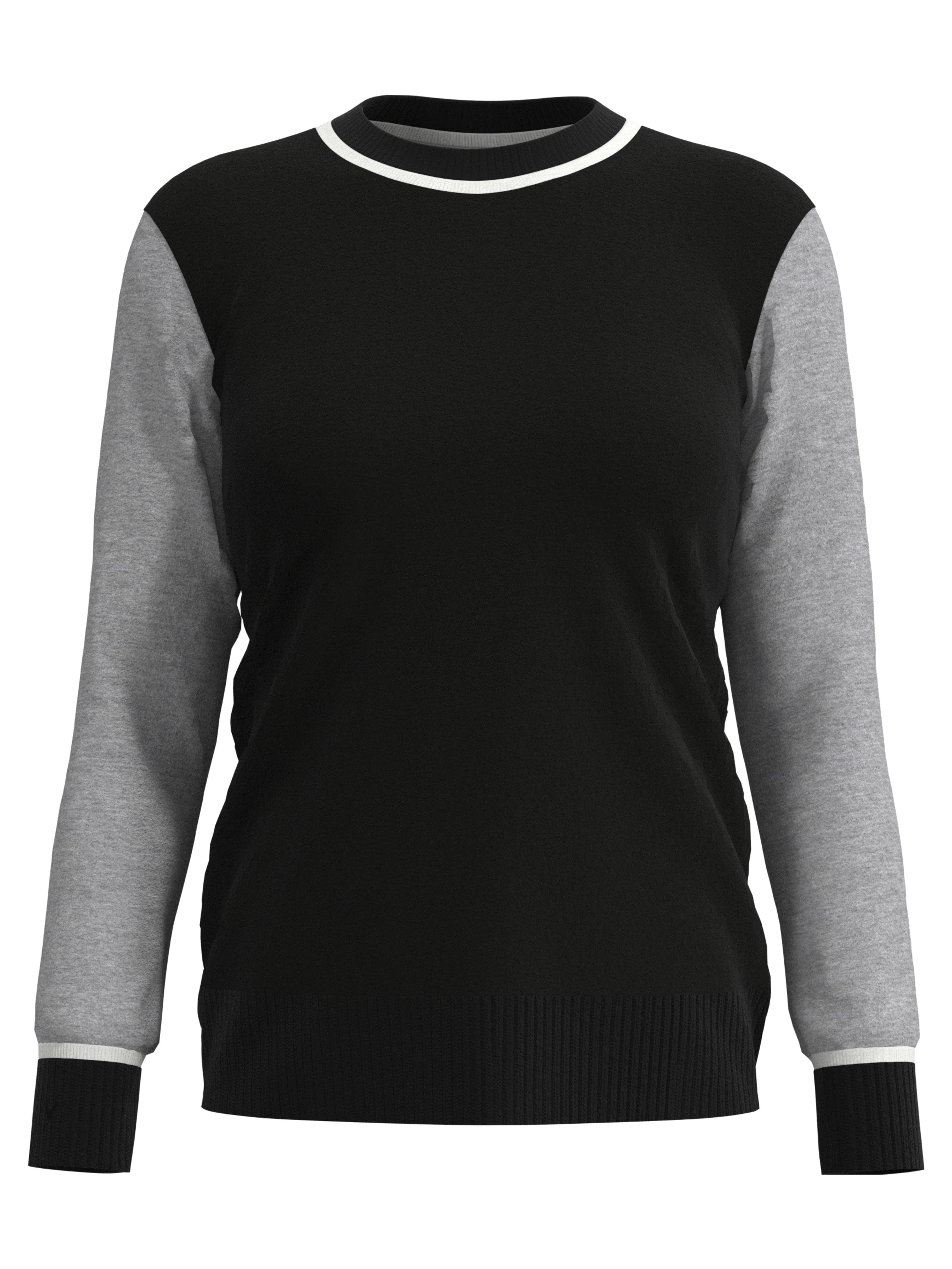 Womens Color Block Crew Neck Sweater