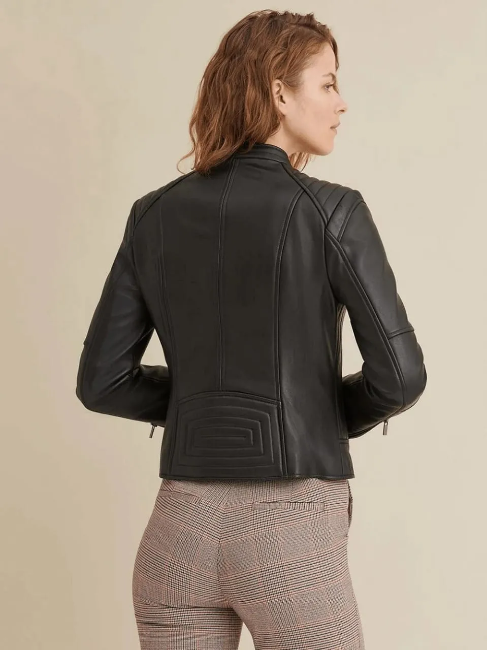 Women’s Genuine Black Leather Biker Jacket