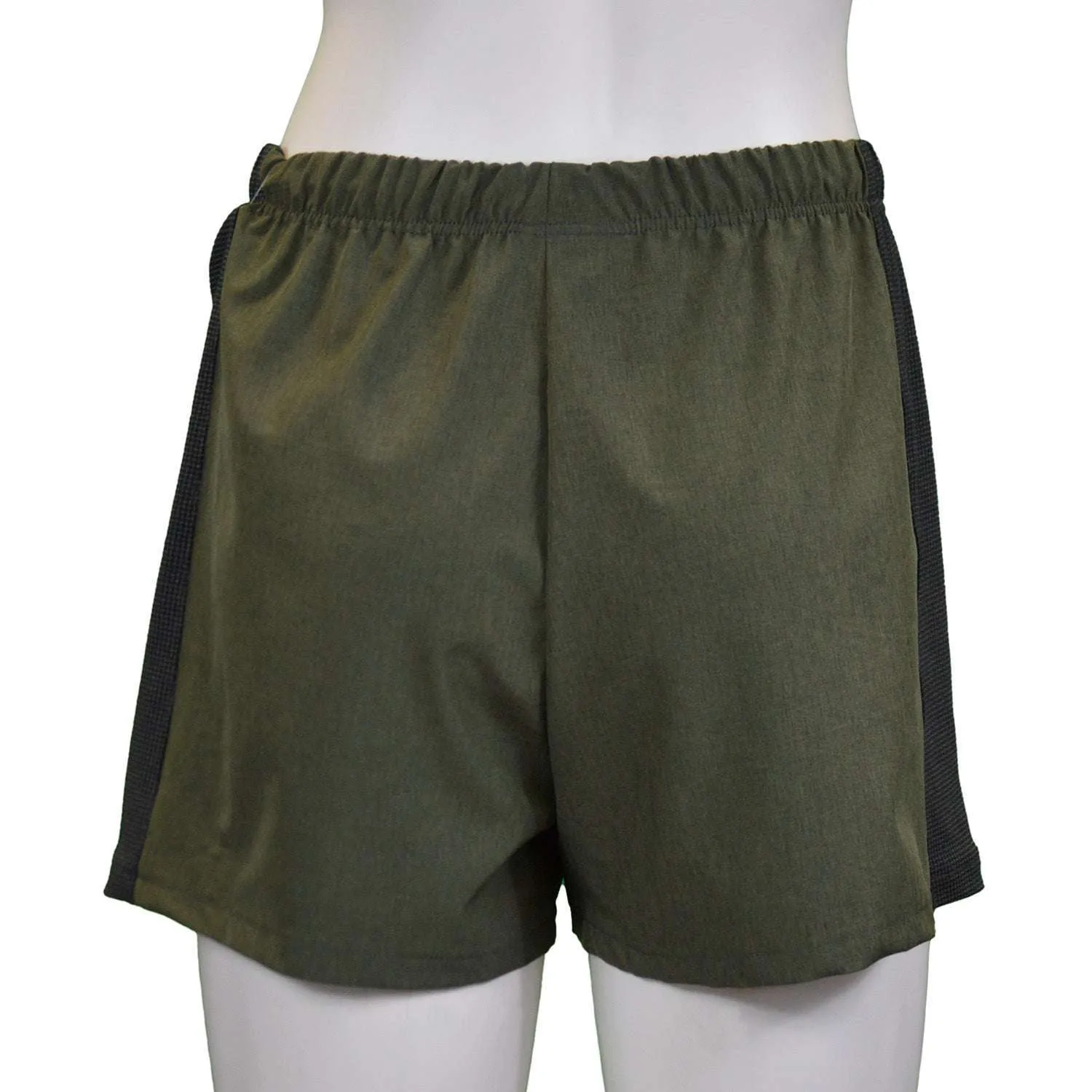 Women's Reflective Endeavor 3" Running Short in Olive Heather/Graphite