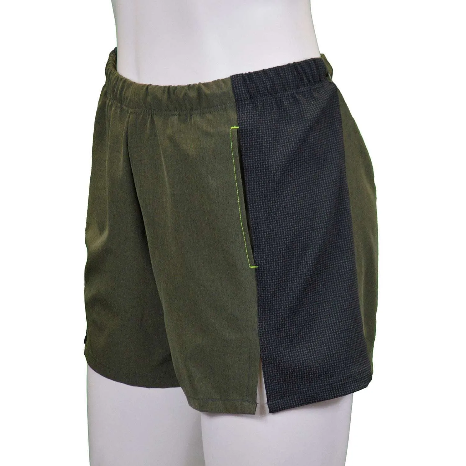 Women's Reflective Endeavor 3" Running Short in Olive Heather/Graphite