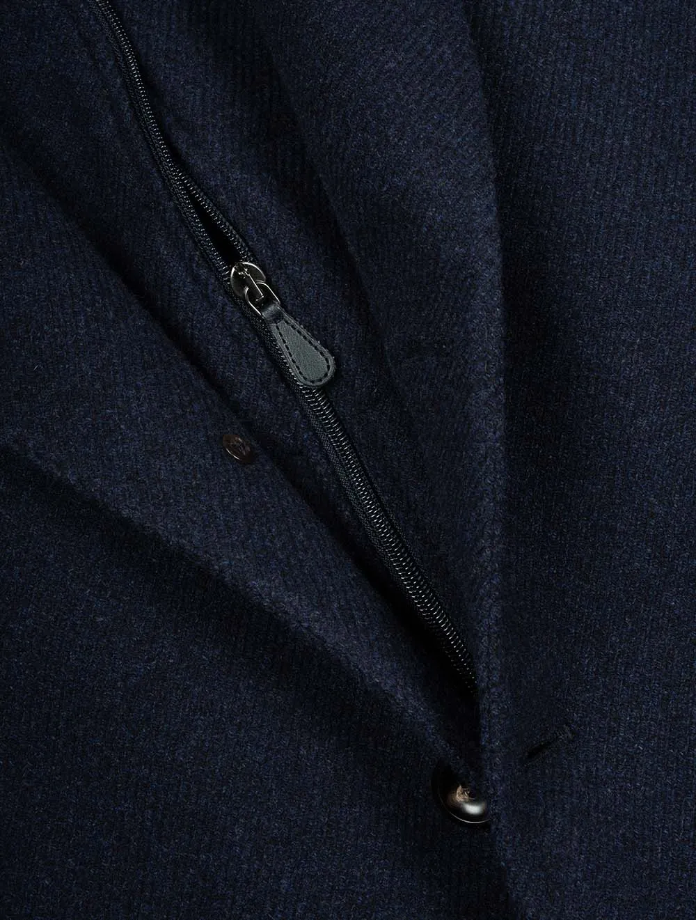 Wool And Silk Overcoat Blue