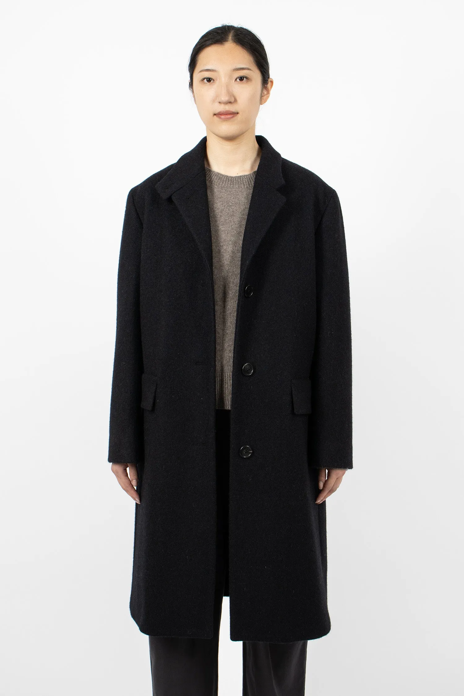 Wool Melton Overcoat Midnight