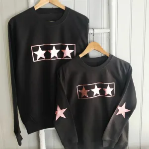 Yummy Mummy Mother's Day Rose Gold Star Design GIFT SET  Long Sleeve Sweatshirts - Charcoal Grey or Black